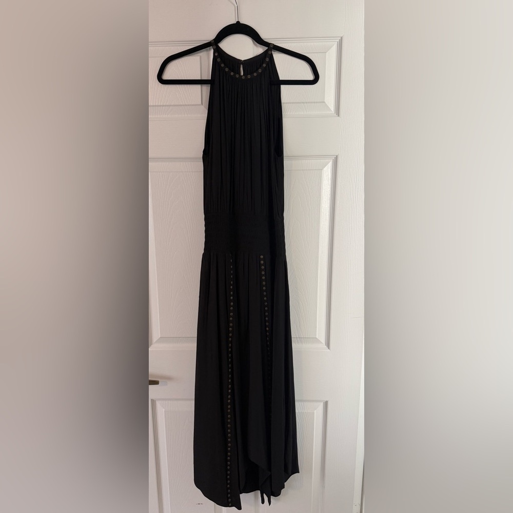 Ramy Brook Black Maxi Dress with Stud Accents
